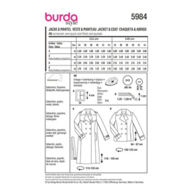 5984 Burda Naaipatroon | Jas in variatie