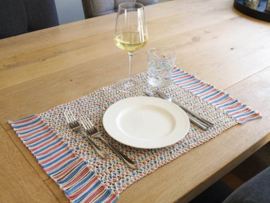 Peach and Blue Placemat Macramé Durable Macramé