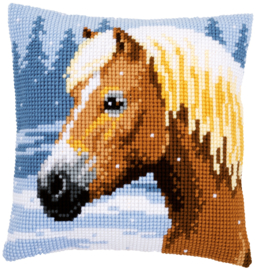 Paard in de Sneeuw kruissteekkussen - Vervaco