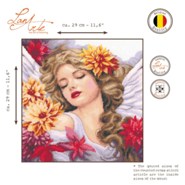 Engel met Dahlia | Evenweave telpakket | Lanarte