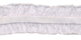 White 25mm/1" Double Sided Ruffle Elastic