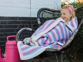 Happy Unicorn Stripes Blanket Crochet Durable Velvet
