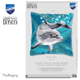 Dolfijn | voorbedrukt borduurkussenpakket | Vervaco