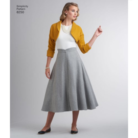 8250  Simplicity Naaipatroon | Misses' Vintage 1950s Skirt and Bolero Maat 42-50