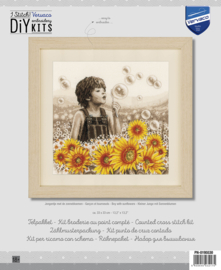 Jongentje met de zonnebloemen | Aida telpakket | Vervaco