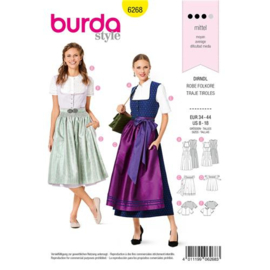 6268 Burda Naaipatroon | Dirndl Jurk in Variaties