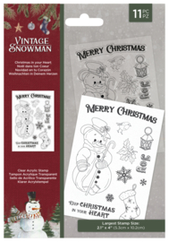 Christmas in your heart | Vintage Snowman | Clear acrylic stamp | Crafter's Companion