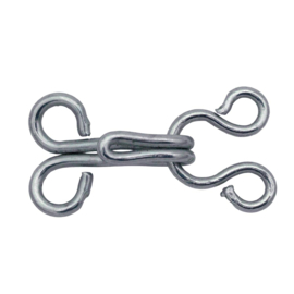 No. 1 - 9mm zilver haken en ogen - 12 paar - ReStyle