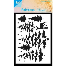 Dennenbomen en rendier | polybesa Stencil | Joy! Crafts