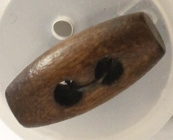 1.5cm/0.6" Dark Wood Toggle Button