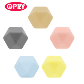 14mm Ast. 1 Hexagon Beads Opry