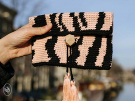 Oh So Zebra Pouch Crochet Durable Coral