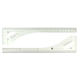 60cm Coupeuse Liniaal / Tekenhaak - schaal in cm/inch - ReStyle
