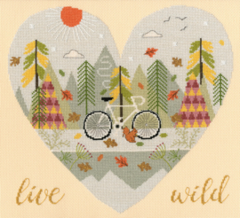 Wild At Heart: Live Wild Aida Bothy Threads Cross Stitch Kit