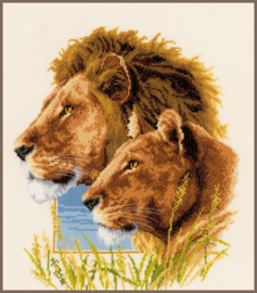 Leeuwenkoppel | borduurpakket Eavenwave | Vervaco
