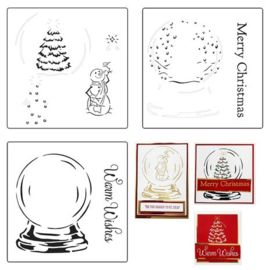 Layered 6x6 Snowglobe | 3 Stencils | TCW