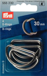 30mm D-Ringen Silver Prym