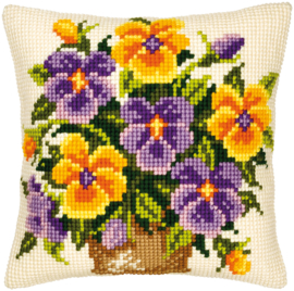 Pansy Posy Canvas Cushion Vervaco