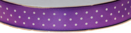 Purple 15mm/0.6" Double Sided Satin Ribbon with Dots