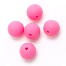 Pink 15mm/0.6" Silicone Beads Durable