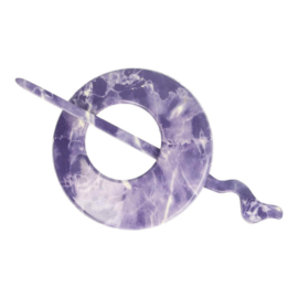 Purple Marble Round Shawl Pin