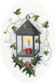 Lantern | Aida telpakket kerstkaart | CDX25 | Bothy Threads