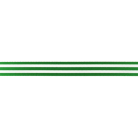 Green 22mm/ 7/8" Striped Ribbon p.m. / per 3.3 feet