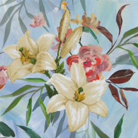 Wild Lilly Bouquet Voorbedrukt Borduurpakket Needleart World