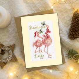 Flamingle Bells | Aida telpakket kaart | XMAS68 | Bothy Threads