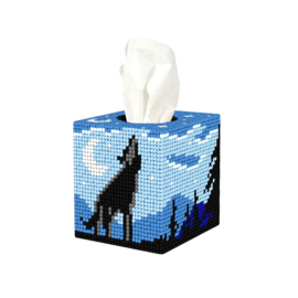 Bos bij nacht - tissue houder - canvas borduurpakket Orchidea