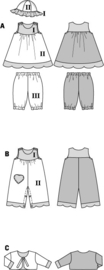 9712  Naaipatroon | Combinatie: babykleding in variaties