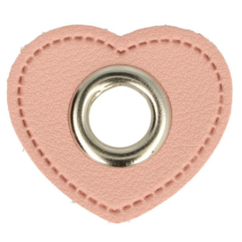 Pink Heart 8mm Nickel Faux Leather Eyelet