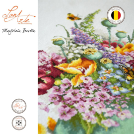 Kleurig bloemenboeket - evenweave - Marjolein Bastin - Lanarte telpakket