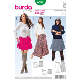 6586 Burda Naaipatroon | Rok in Variaties