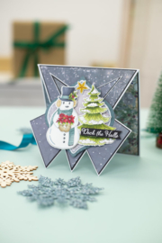 O' Christmas tree | Vintage Snowman | Clear acrylic stamp & cutting dies | Crafter's Companion