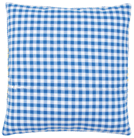 Kussenrug 45 x 45cm Blauwe ruit met rits