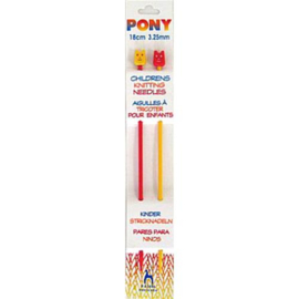 3.25mm 18cm Childrens Knitting Needles Pony