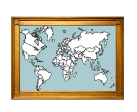 Wereld kaart XXXL Borduurpatroon Studio Koekoek