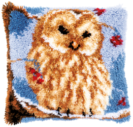 Owl Latch Hook Cushion Vervaco