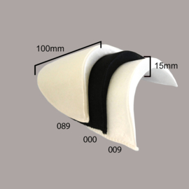 000 Zwarte Schoudervulling Satijn 15mm