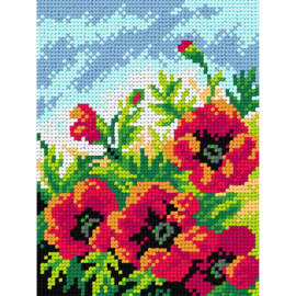 Klaprozen - voorbedrukt canvas - Orchidea