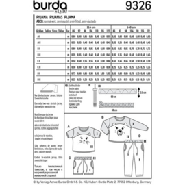 9326 Burda Naaipatroon | Pyjama in variatie