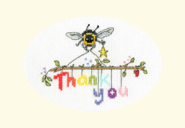 Bee-ing Thankful Wenskaart Aida Bothy Threads by Eleanor Teasdale Telpakket