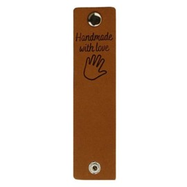 Handmade with love (D) | leather label | Durable