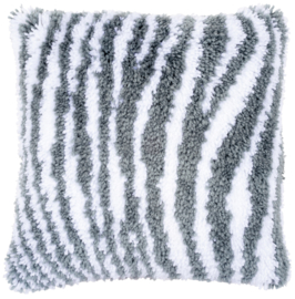 Zebra Print Latch Hook Cushion Vervaco