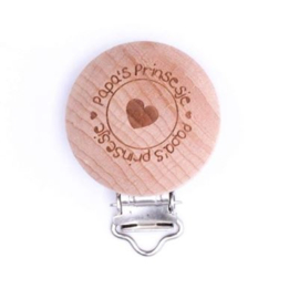 Papa's Prinsesje 2 Wooden Pacifer Clips