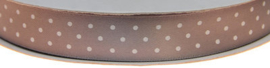 Grey 15mm/0.6" Double Sided Satin Ribbon with Dots