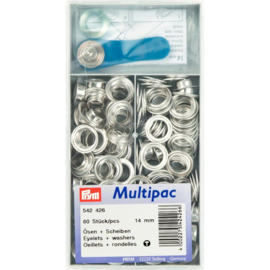 14mm Silver Eyelets and Washers Prym