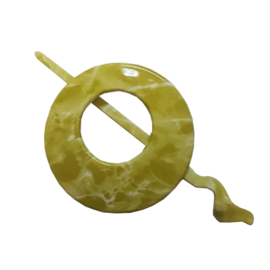 Green Marble Round Shawl Pin