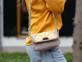 Zonnebloem Tas - geborduurd - Durable Velvet